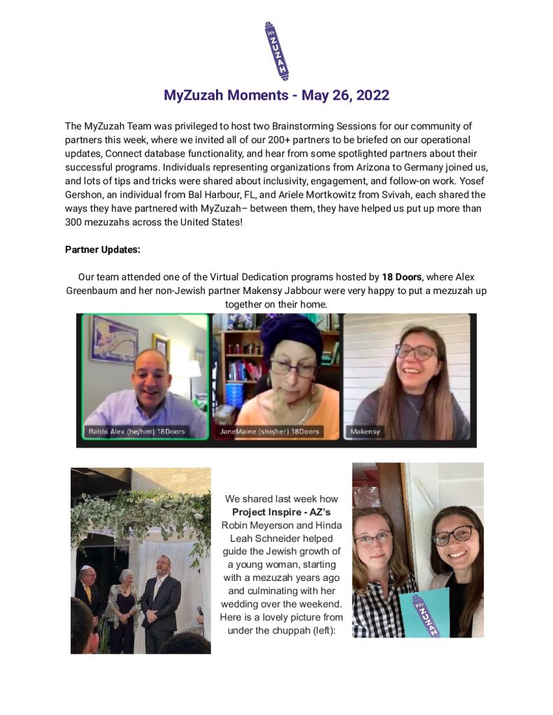 thumbnail of MyZuzah Moments – May 26, 2022
